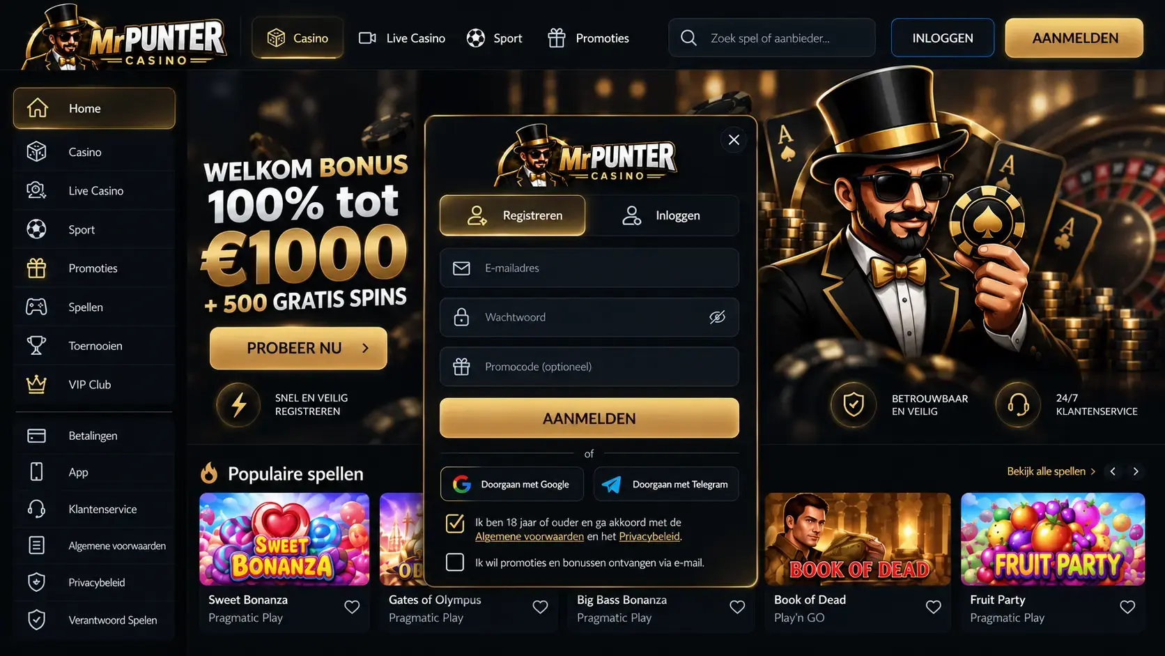 MrPunter Casino Review Nederland: Spellen, Live Casino en Betalingen image 2